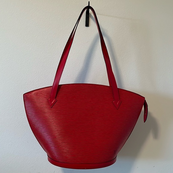 Louis Vuitton Red Saint Jacques Epi Leather Shoulder Bag Vintage Tote Rare - Picture 16 of 16